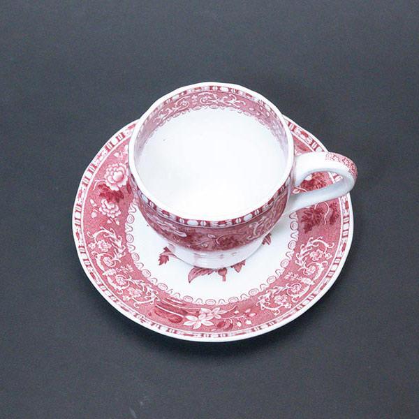 Spode スポード ピンクカミラ デミタスカップ＆ソーサー ※貫入あり