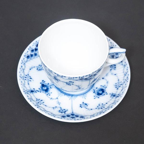 ロイヤルコペンハーゲンコーヒーカップ&ソーサーブルーフルーテッドハーフレース１客 ロイヤル・コペンハーゲン ブルーフルーテッドハーフレース コーヒー