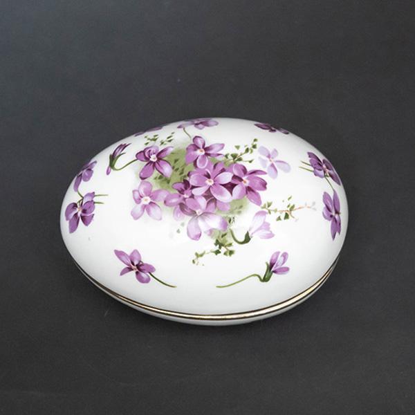 ハマースレイ ヴィクトリアンバイオレット 卵形ボックス ※金彩剥げ | ブランド登録なし | 01