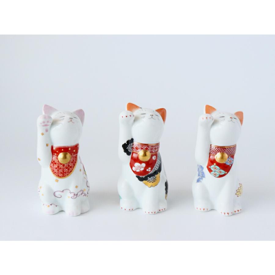 賞美堂 有田焼 招福猫 miw みゅう 子 なでしこ 椿 菊 s-1443 s-1445 s