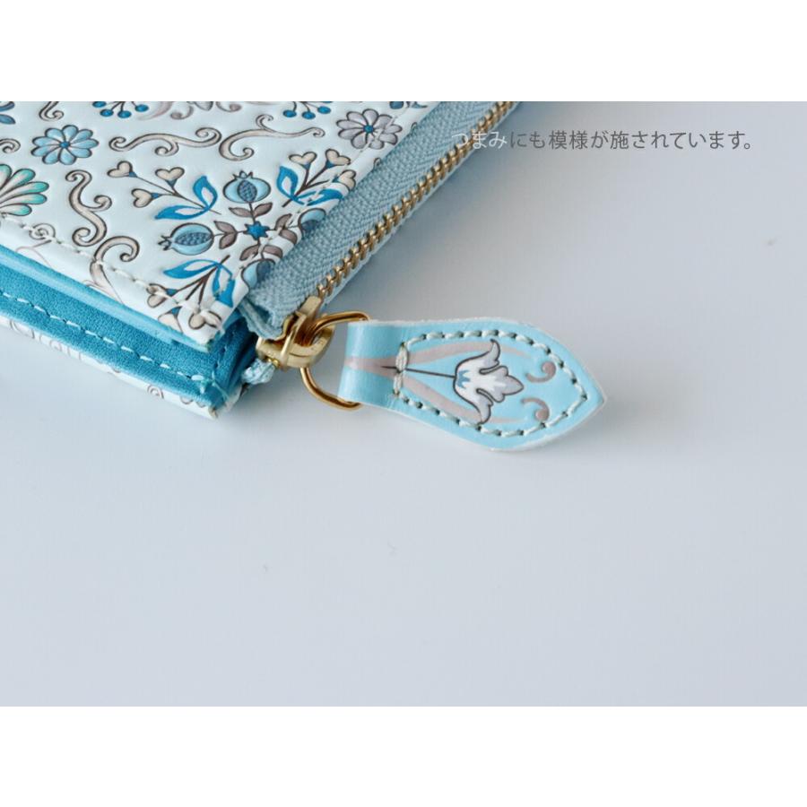 浅草文庫 シルクロードL字長財布 文庫革 型友禅 手描き友禅 : 雑貨のお