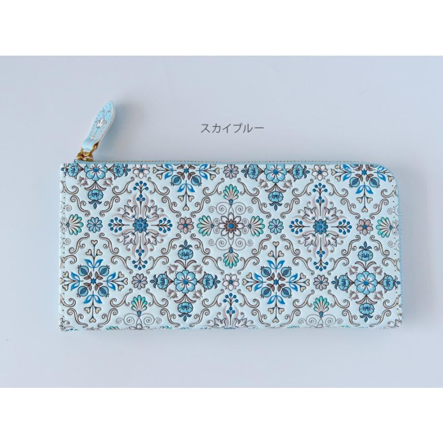 新品未使用品 浅草文庫 L字長財布 シルクロード　文庫革 浅草文庫 シルクロードL字長財布 文庫革 型友禅 手描き友禅 : 雑貨のお