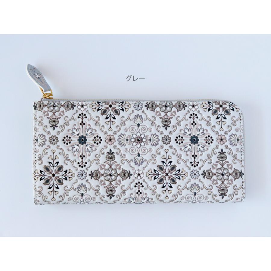 浅草文庫 シルクロードL字長財布 文庫革 型友禅 手描き友禅 : 雑貨のお