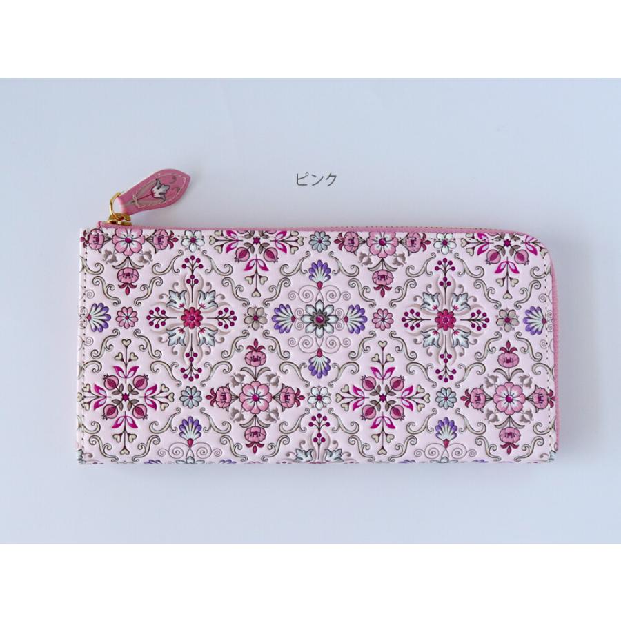 浅草文庫 シルクロードL字長財布 文庫革 型友禅 手描き友禅 : 雑貨のお