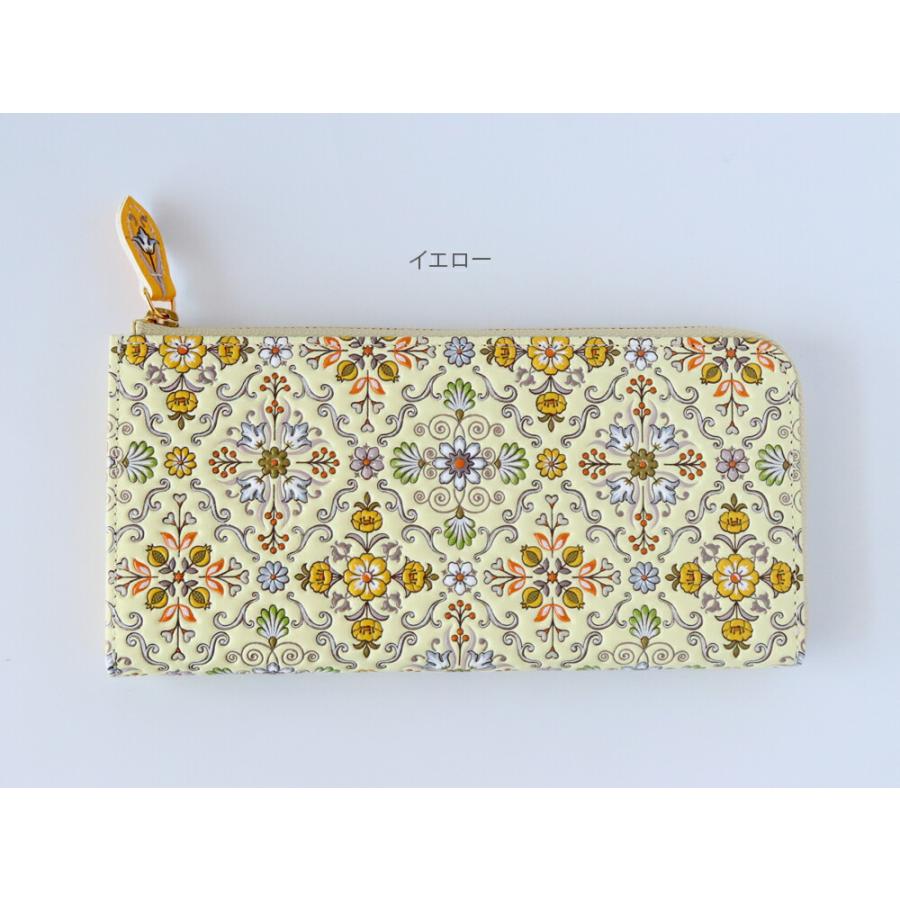 浅草文庫 シルクロードL字長財布 文庫革 型友禅 手描き友禅 : 雑貨のお