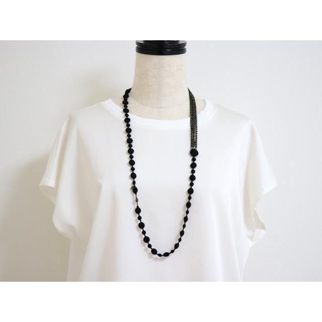 トリプルオゥ　ブラック ペブルドレープネックレス トリプルオゥ ペブル ドレープ ブラック : 雑貨のお店セレクト