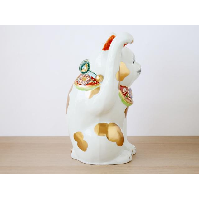 九谷焼 10号 招き猫 金ブチ ( 右手・左手 / 布団付 ) : 雑貨のお