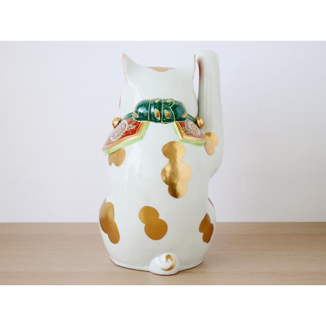 九谷焼 10号 招き猫 金ブチ ( 右手・左手 / 布団付 ) : 雑貨のお店