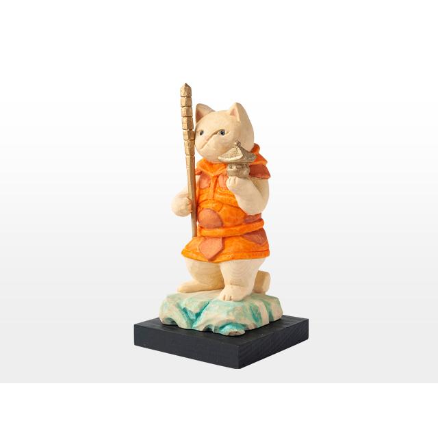 猫buddha 勇ましい猫の姿の七福神！毘沙門天さま ( 台座付 ) : 雑貨の