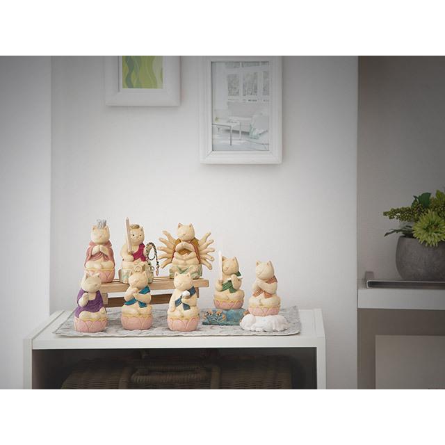 猫buddha 愛らしい猫の姿の守護本尊！千手観音さま ( 台座付 ) : 雑貨