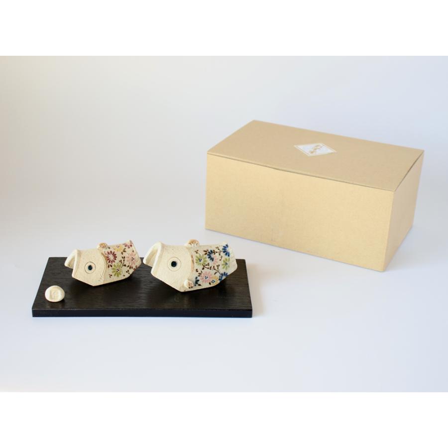 豊大窯 伊藤仁 鯉のぼり親子 五月人形 コンパクト おしゃれ 陶器