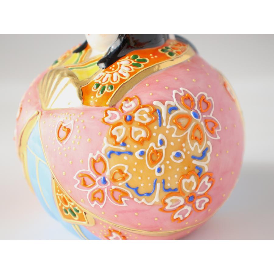 九谷焼 3号玉雛人形 盛 親王飾り コンパクト おしゃれ 平飾り 二人飾り