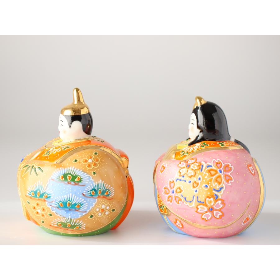 九谷焼 3号玉雛人形 盛 親王飾り コンパクト おしゃれ 平飾り 二人飾り