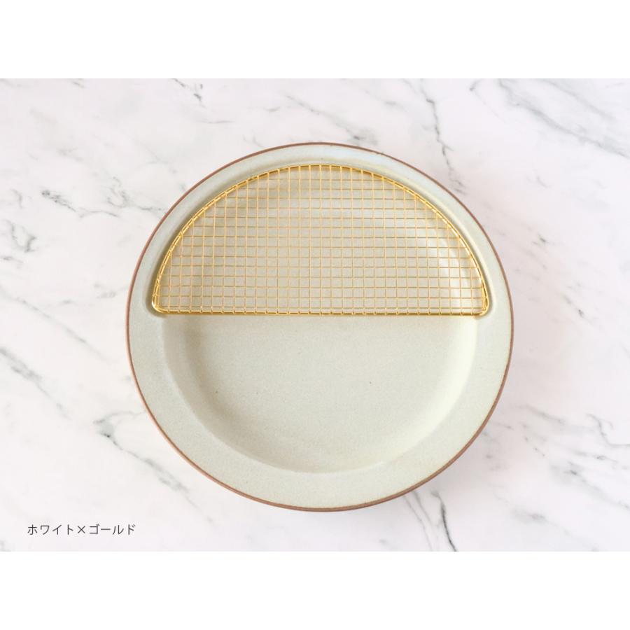 キキメ amime プレート 半月 直径22.5cm KIKIME 網皿 陶器 美濃焼 新潟