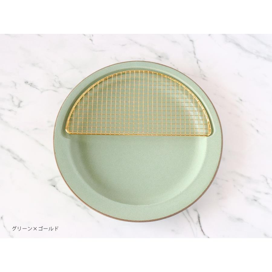 キキメ amime プレート 半月 直径22.5cm KIKIME 網皿 陶器 美濃焼 新潟