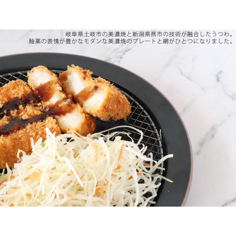 キキメ amime プレート L 直径25cm KIKIME 網皿 陶器 美濃焼 新潟県燕