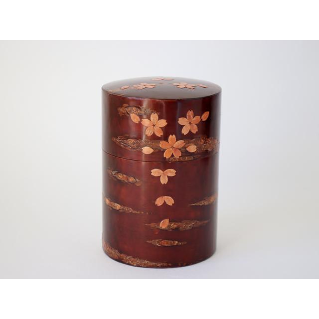 角館 伝四郎 桜皮細工 総皮茶筒 大 散花 : 雑貨のお店セレクト