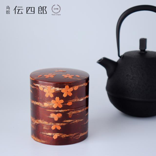桜皮細工　茶器道具入れ　十六角形　山水模様 雑貨のお店セレクト・ペンギン-長く使える「いいもの」を！