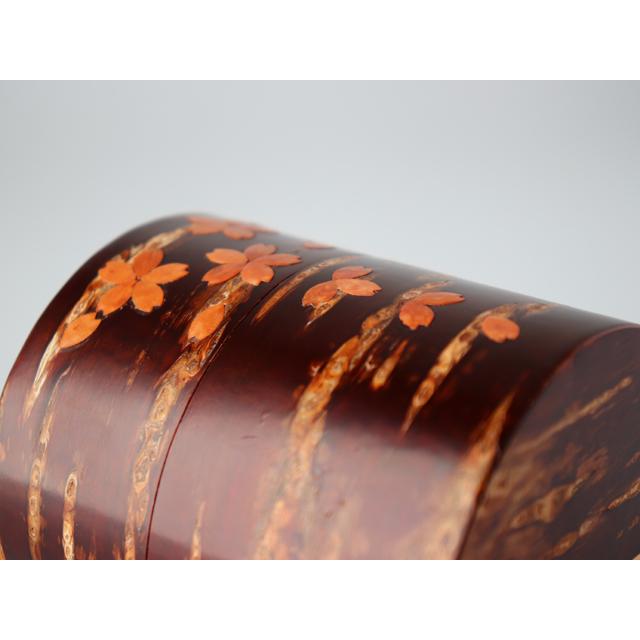角館 伝四郎 桜皮細工 総皮茶筒 小 散花 : 雑貨のお店セレクト