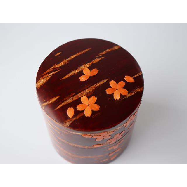 角館 伝四郎 桜皮細工 総皮茶筒 小 散花 : 雑貨のお店セレクト