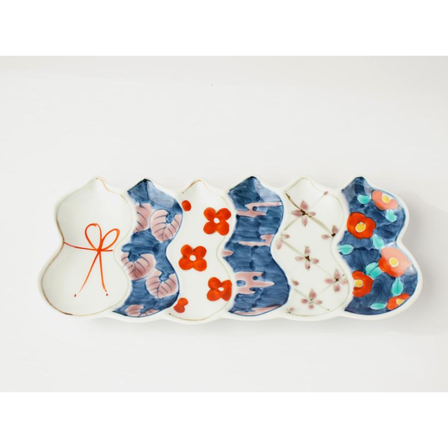 六瓢皿 伊万里ひょうたん 徳永製陶所 徳七窯 21cm 電子レンジ 食洗器