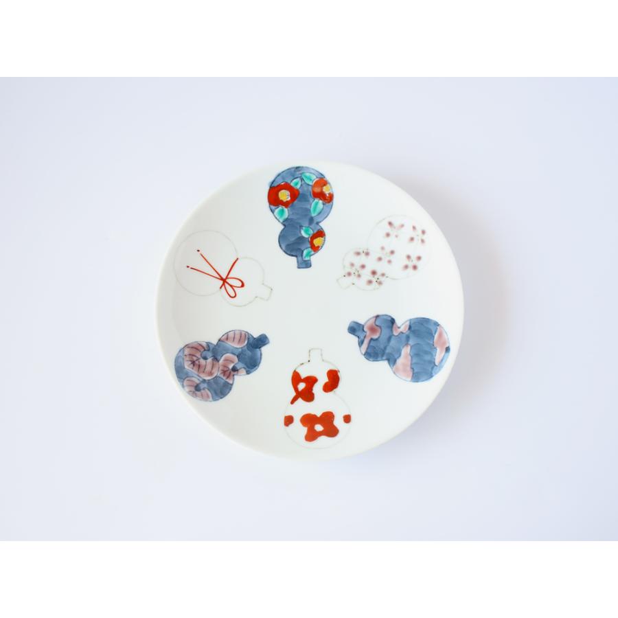 伊万里ひょうたん 5寸皿 14cm 徳七窯 徳永製陶所 伊万里焼 瓢箪 お祝い