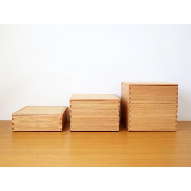 松屋漆器店　6寸二段重箱　内朱 タモ白木塗｜6寸二段重箱｜内朱｜松屋漆器店｜和食器通販｜うち