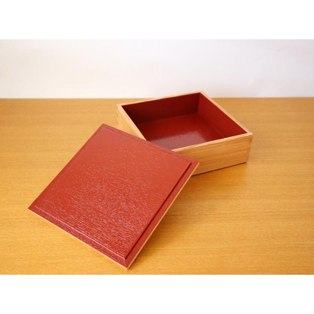白木塗タモ6.0 三段重 内朱 6寸 松屋漆器店 重箱 : 雑貨のお店セレクト
