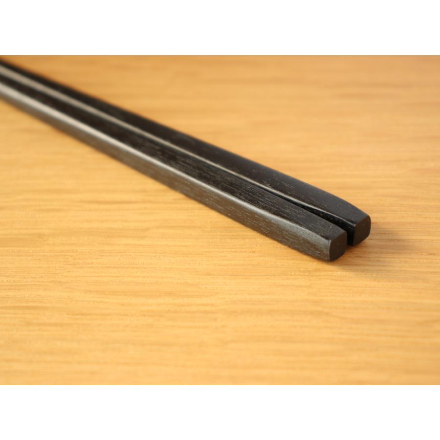 大黒屋 江戸木箸 三味胴 縞黒檀 23.5cm 日本製 黒 天然木 : 雑貨のお店