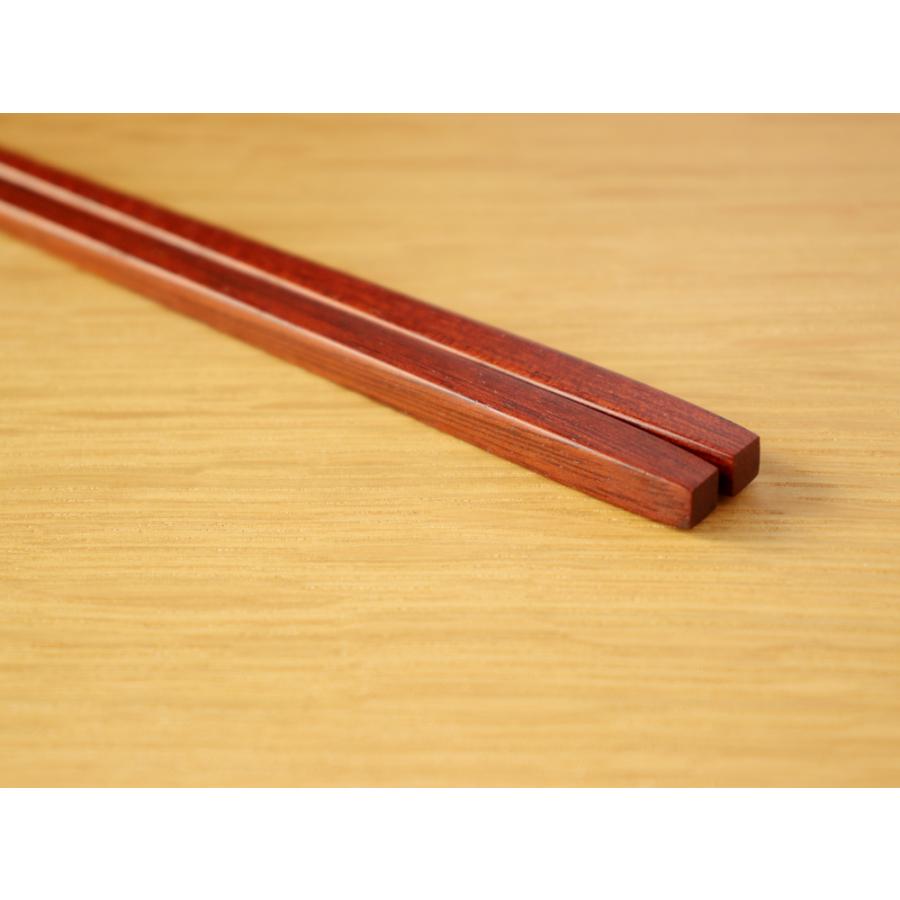 大黒屋 江戸木箸 三味胴 サティーネ 21.5cm 日本製 朱 天然木 : 雑貨の