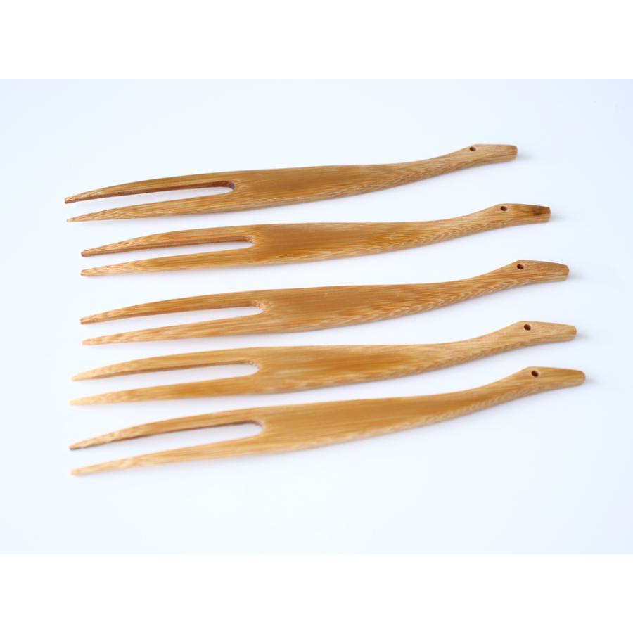 公長齋小菅 鶴フォークセット 5本入り 日本製 天然竹 菓子切り 縁起物