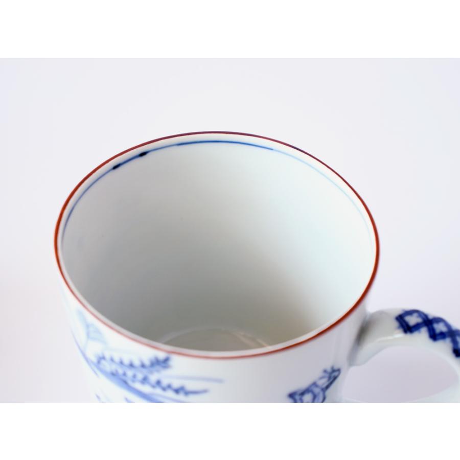 西川貞三郎商店 清水焼 マグカップ 鳥獣戯画 京焼 染付高山寺 / 赤高