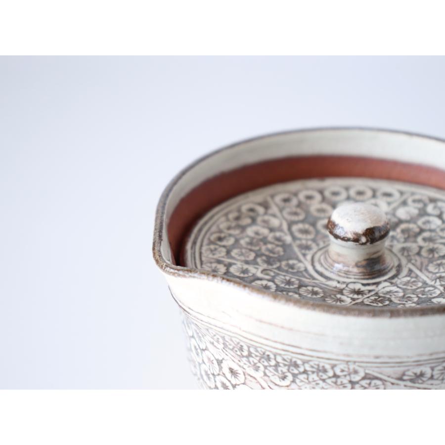 西川貞三郎商店 宝瓶 粉引捻三島 京焼 清水焼 急須 S0295 : 雑貨のお店