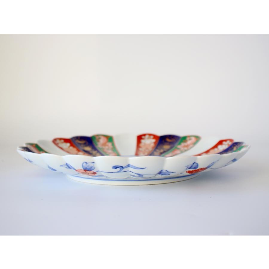 林九郎窯 古伊万里様式 見込菊花紋 プレート24cm 波佐見焼 8号 : 雑貨
