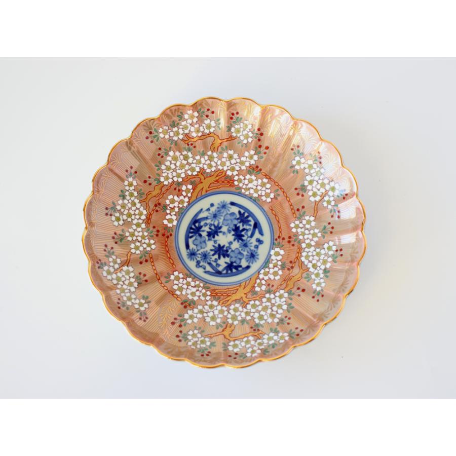 林九郎窯 古伊万里様式 琳派桜樹文 プレート15cm (赤) 波佐見焼