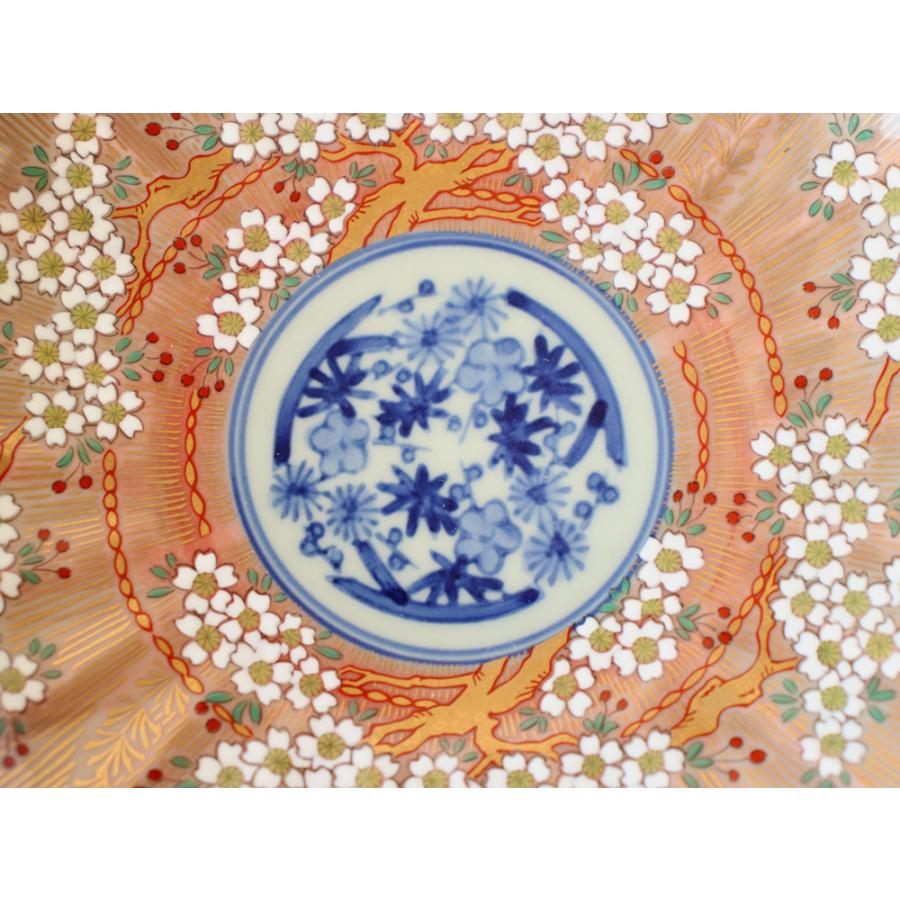 2198 波佐見焼　林九郎窯　富士型雲海山水　皿　5客　時代物 林九郎窯 古伊万里様式 琳派桜樹文 プレート15cm (赤) 波佐見焼