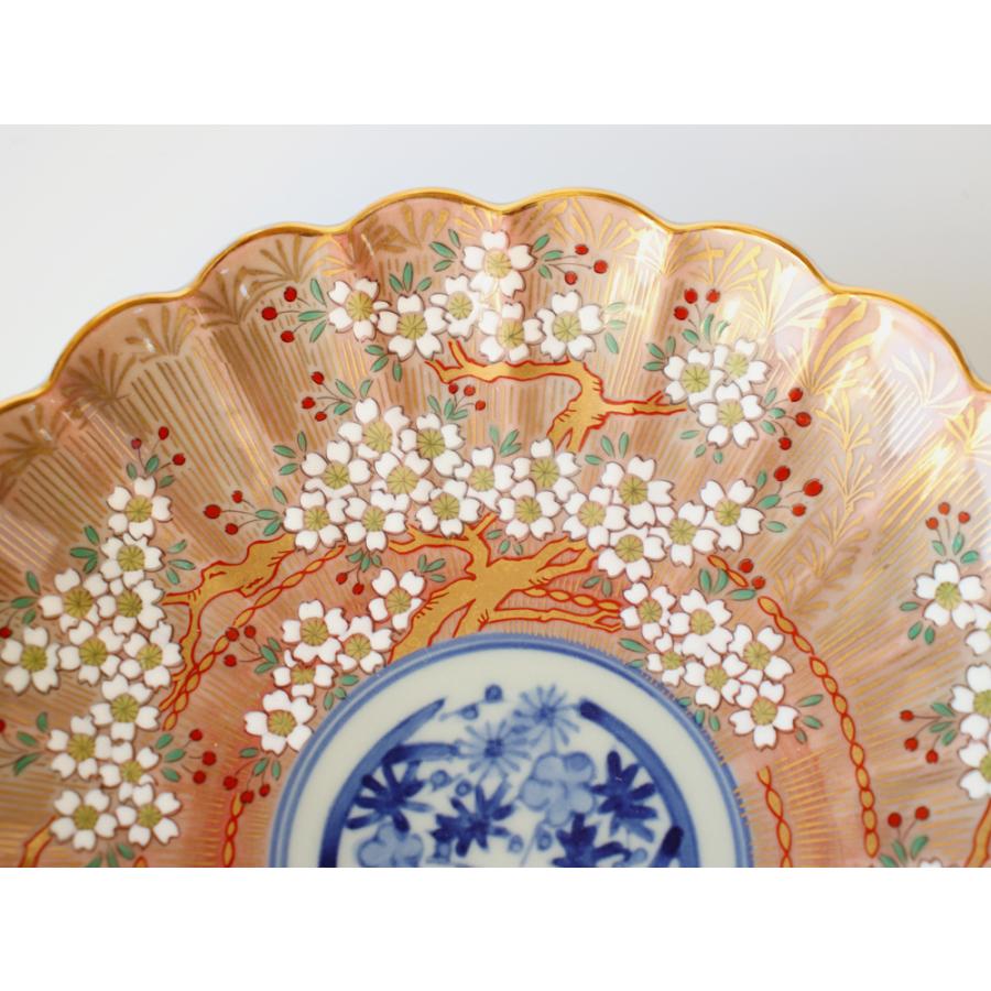 林九郎窯 古伊万里様式 琳派桜樹文 プレート15cm (赤) 波佐見焼 5号