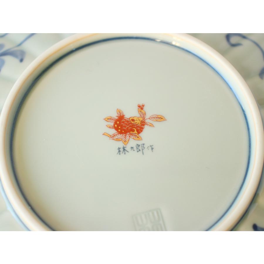 林九郎窯 古伊万里様式 琳派桜樹文 プレート15cm (緑) 波佐見焼 5号