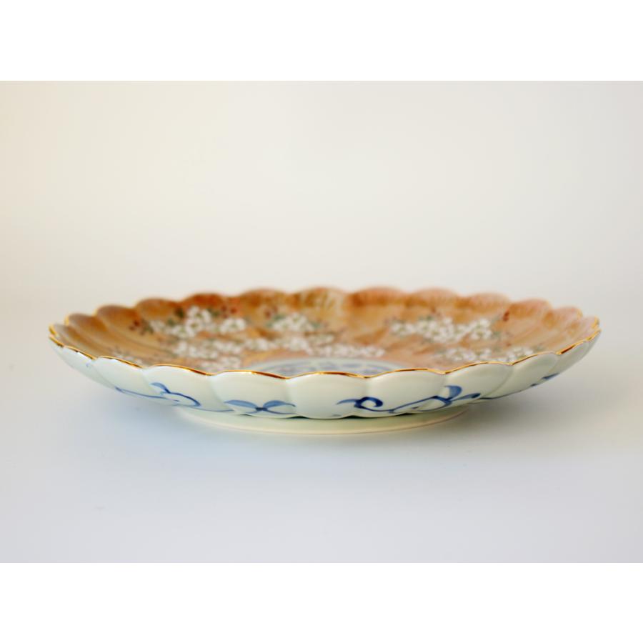 林九郎窯 古伊万里様式 琳派桜樹文 プレート19cm (赤) 波佐見焼 6号