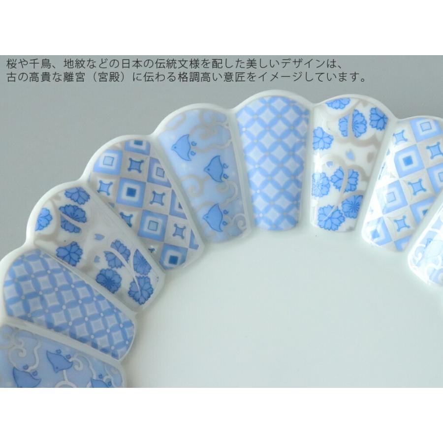林九郎窯 古伊万里様式 花離宮 19cm 丸皿 ピンク / ブルー 七宝柄