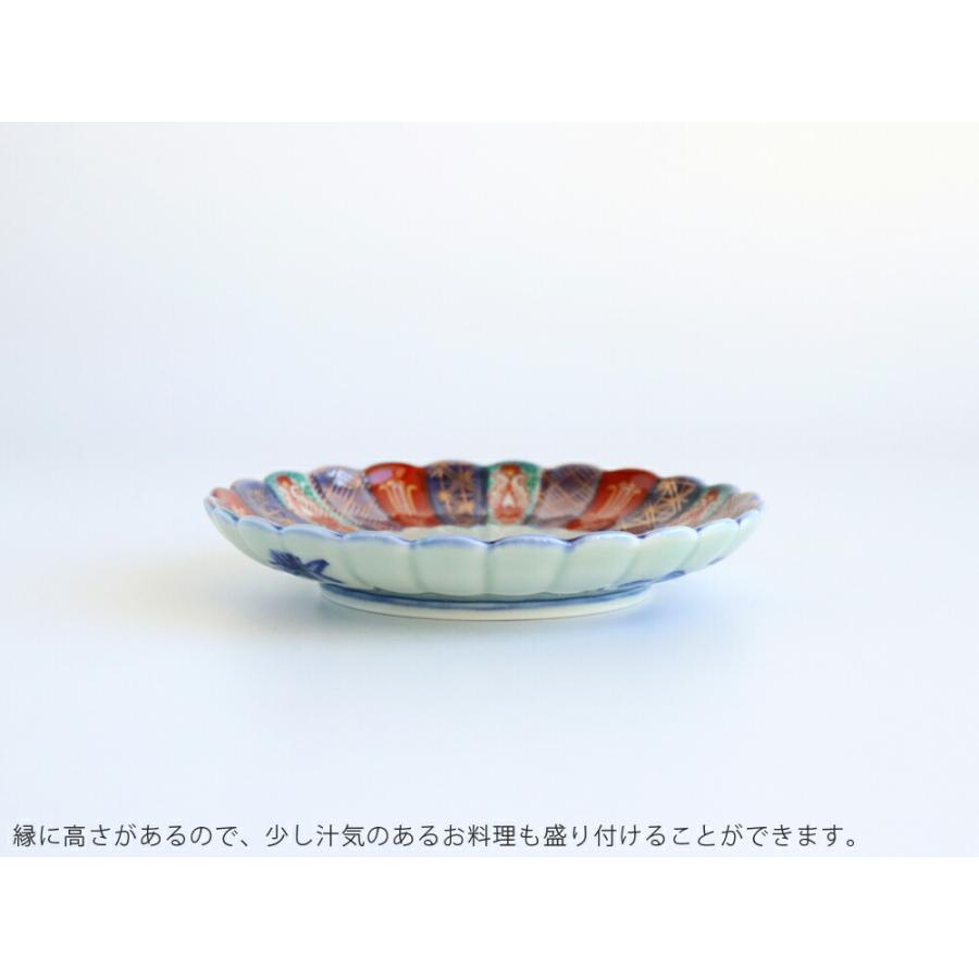 林九郎窯 古伊万里様式 染錦地紋 3.5号 直径10.6cm 波佐見焼 日本製