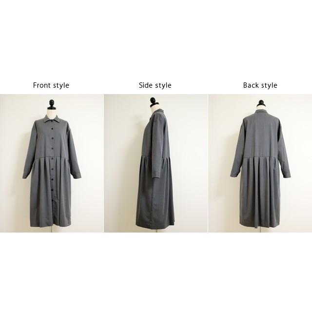 スタンプアンドダイアリー 軽くて薄手＆柔らかな肌触り ウール混のシャツワンピース（sd93aw27） 