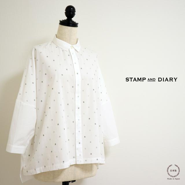 STAMP AND DIARY スタンプアンドダイアリー 濃淡のブロック刺繍が 
