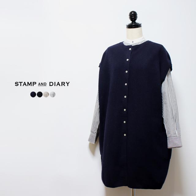 STAMP AND DIARY（スタンプアンドダイアリー） ラムズウール100% 2wayロングベスト : 雑貨のお店セレクト・ペンギン - 通販 -  Yahoo!ショッピング スタンプ&ダイアリー　アイボリーと黒のストライプカーディガン