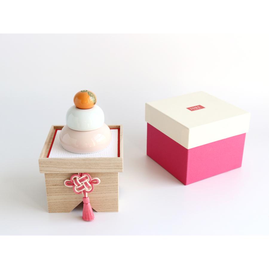 Studio-GALA スタジオガラ HALE 鏡餅 小 陶器紅白 MZ153 お正月飾り