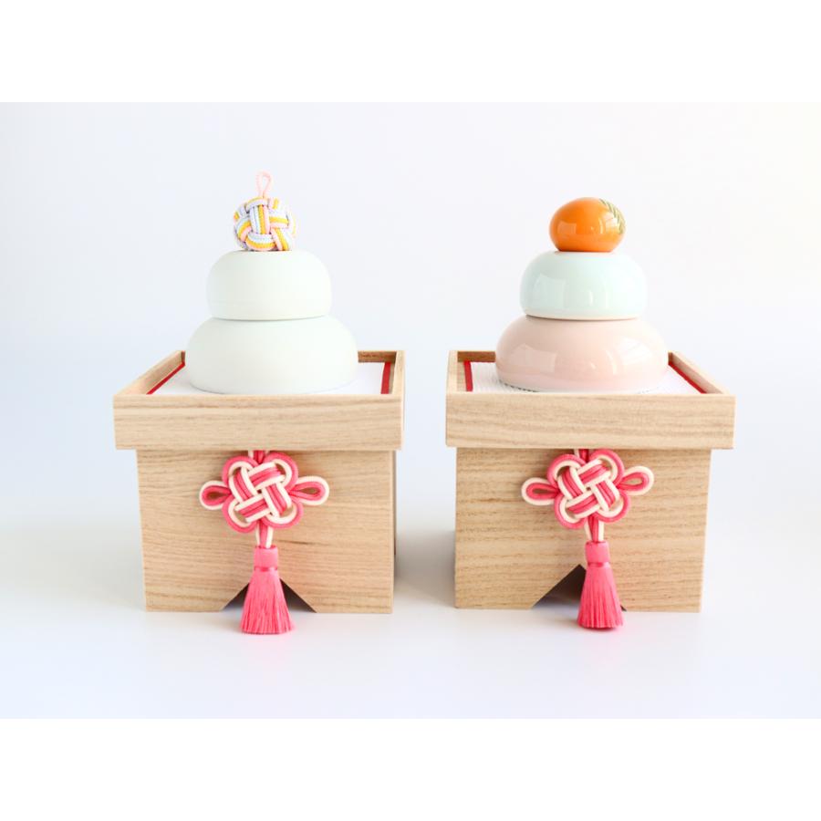 Studio-GALA スタジオガラ HALE 鏡餅 小 陶器紅白 MZ153 お正月飾り