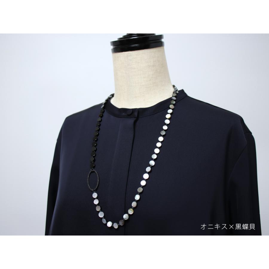 タッテバイタッテ グラスホルダー オニキス×黒蝶貝 天然石 ロング 