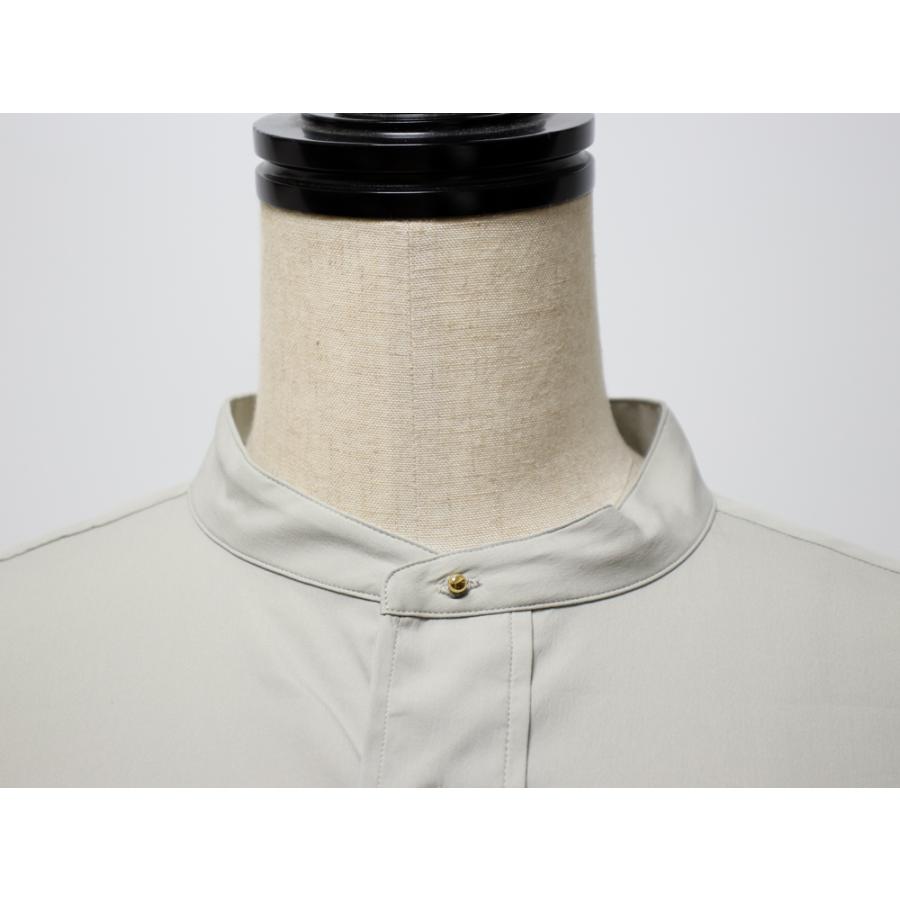 美品＊TICCA ティッカ スクエアビッグシャツ F カーキ 長袖 コットン綿 TICCA (ティッカ) ノーカラースクエアビッグシャツ