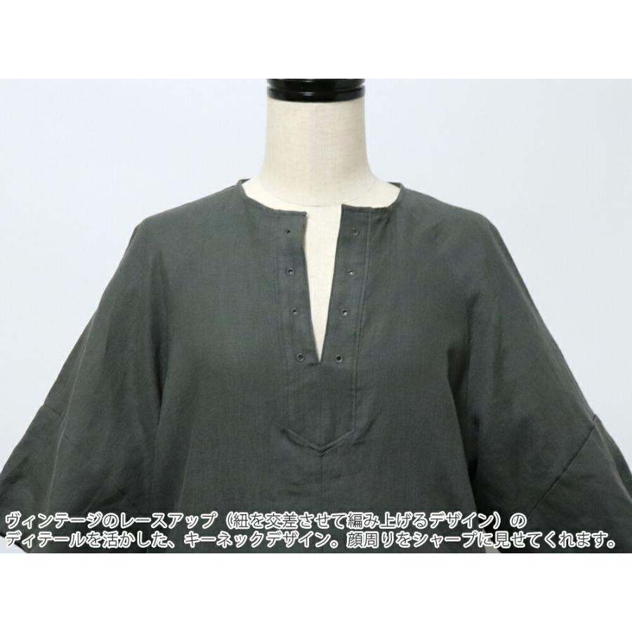 TICCA（ティッカ） フレアスリーブワンピース TBES-408 国産リネン100