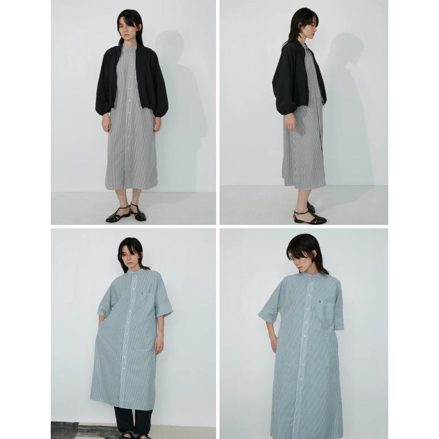 【TICCA】ティッカ バンドカラーサファリシャツワンピース グレージュ TICCA】ティッカ バンドカラーサファリシャツワンピース